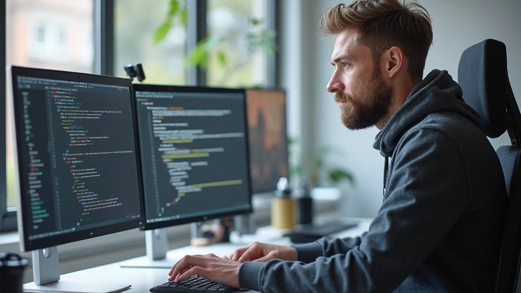 Moderný webový dizajnér pracuje na responzívnom rozložení počítača s rôznymi veľkosťami obrazovky